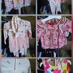 Floral and Heart Kids Matching Set